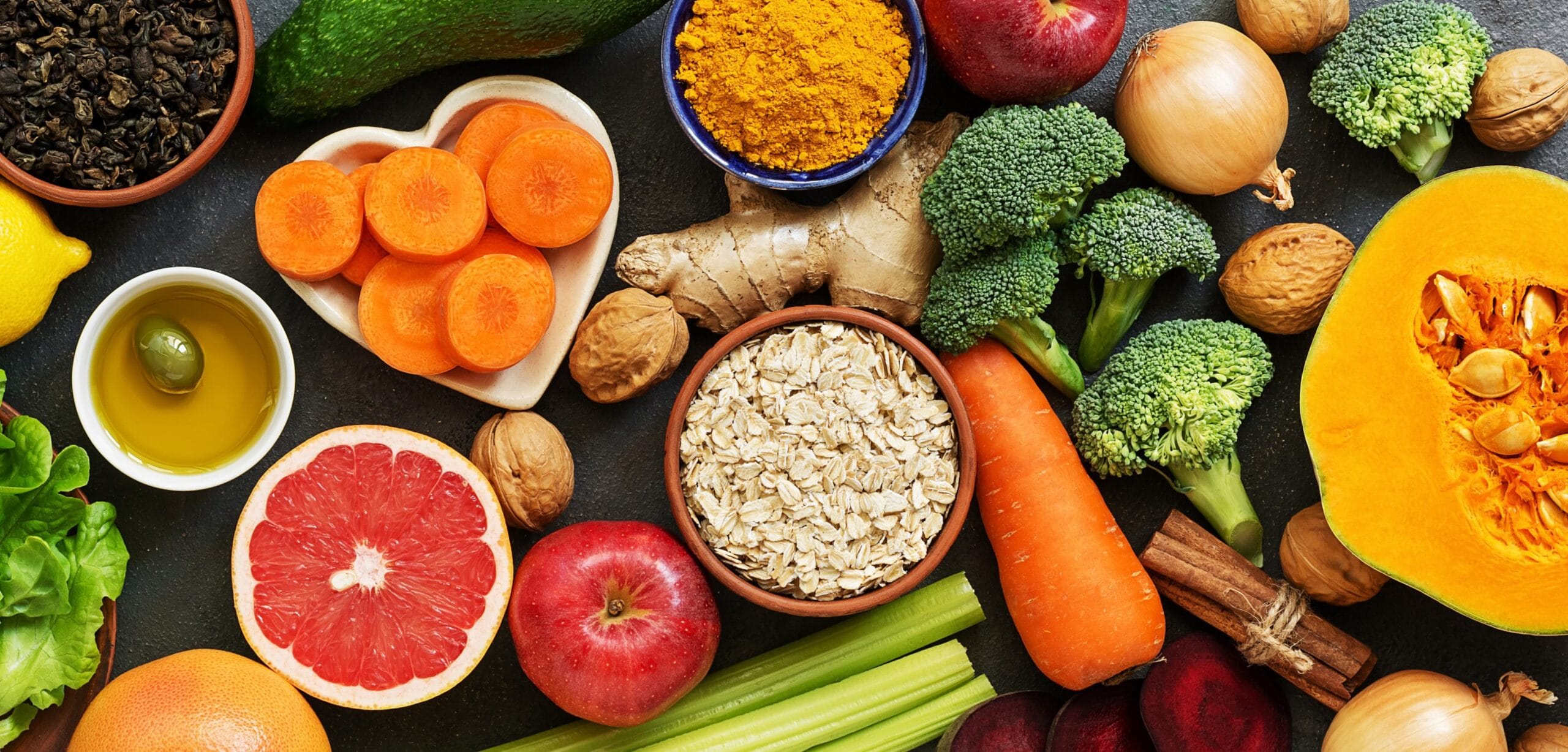 fibre alimentari, frutta e verdura in abbondanza
